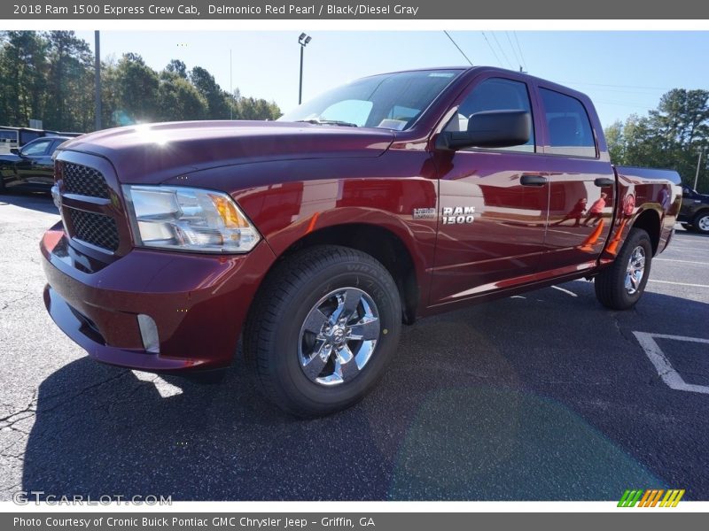 Delmonico Red Pearl / Black/Diesel Gray 2018 Ram 1500 Express Crew Cab