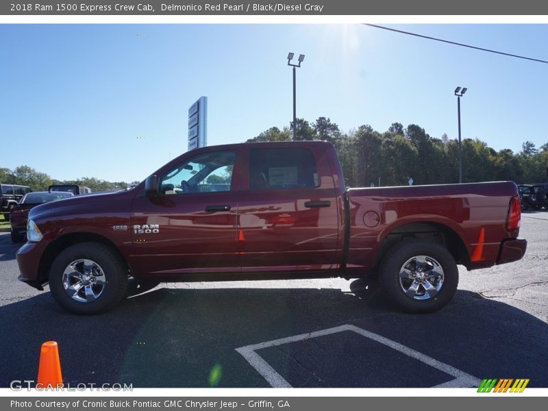 Delmonico Red Pearl / Black/Diesel Gray 2018 Ram 1500 Express Crew Cab