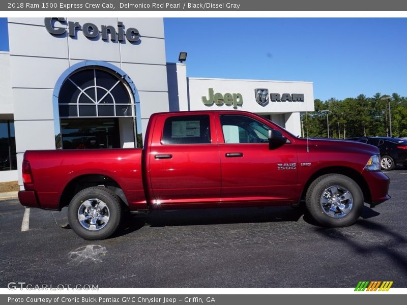 Delmonico Red Pearl / Black/Diesel Gray 2018 Ram 1500 Express Crew Cab