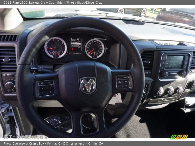 Bright White / Black/Diesel Gray 2018 Ram 1500 Express Crew Cab