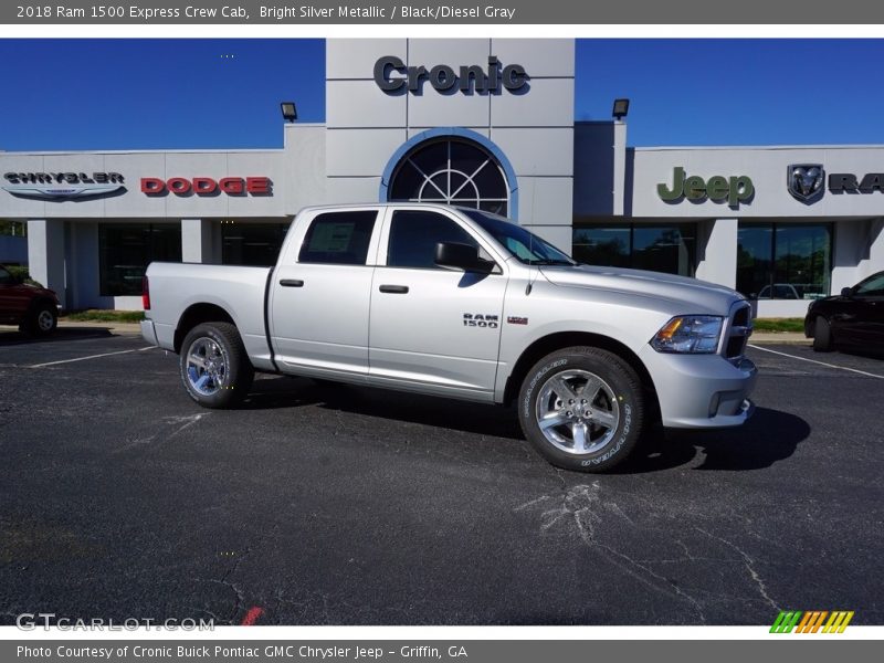 Bright Silver Metallic / Black/Diesel Gray 2018 Ram 1500 Express Crew Cab