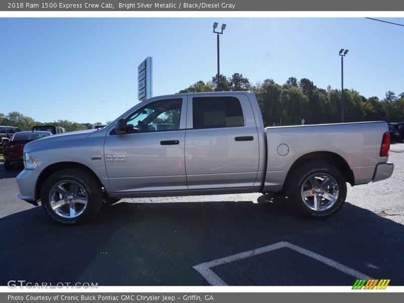 Bright Silver Metallic / Black/Diesel Gray 2018 Ram 1500 Express Crew Cab
