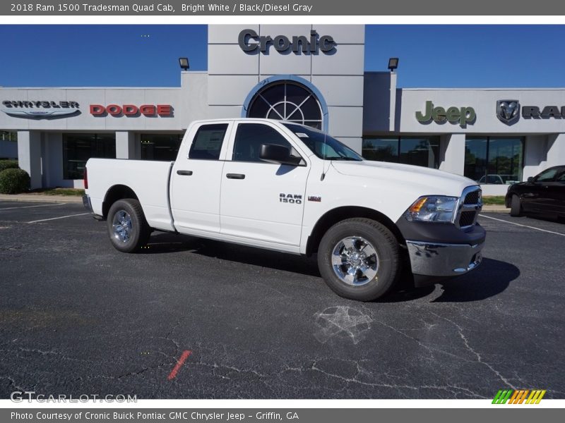 Bright White / Black/Diesel Gray 2018 Ram 1500 Tradesman Quad Cab