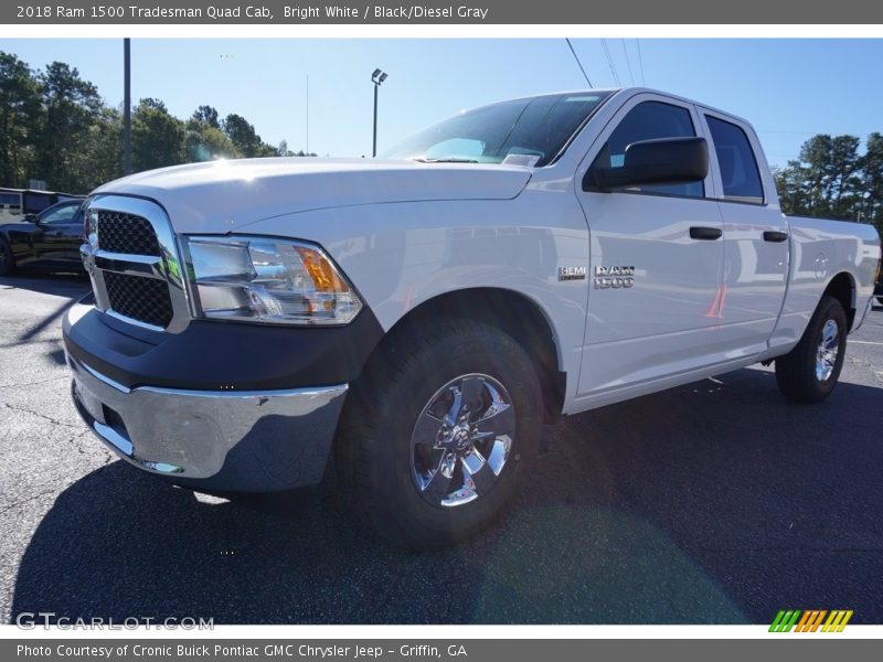 Bright White / Black/Diesel Gray 2018 Ram 1500 Tradesman Quad Cab