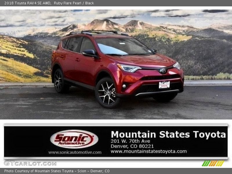 Ruby Flare Pearl / Black 2018 Toyota RAV4 SE AWD