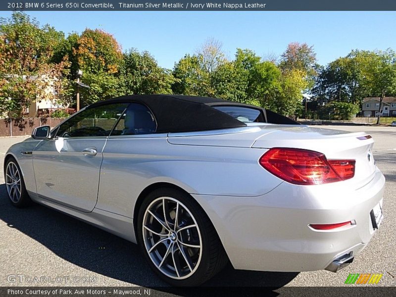 Titanium Silver Metallic / Ivory White Nappa Leather 2012 BMW 6 Series 650i Convertible