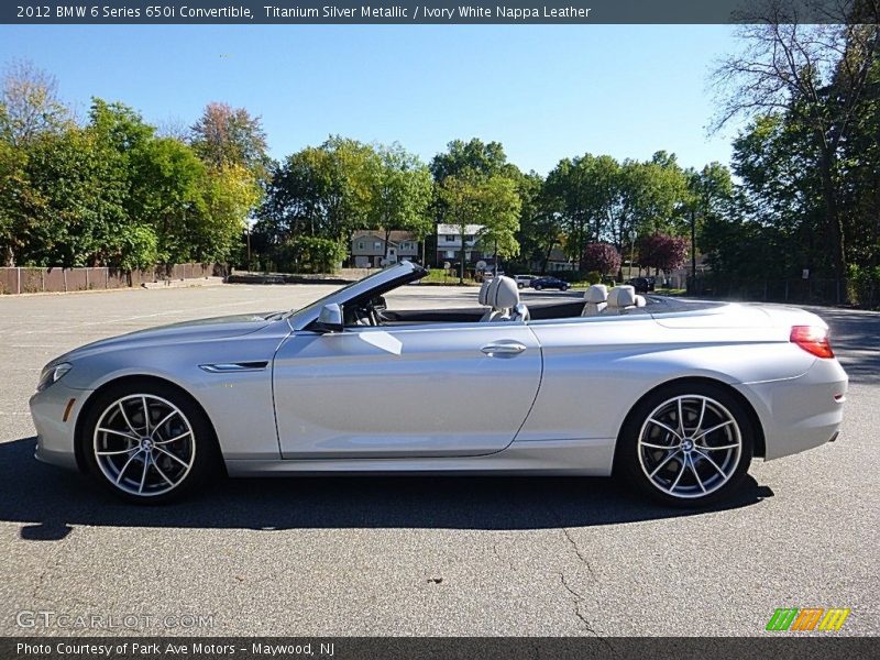 Titanium Silver Metallic / Ivory White Nappa Leather 2012 BMW 6 Series 650i Convertible