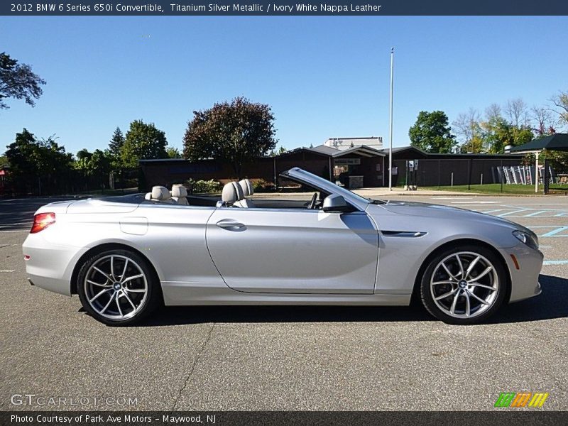 Titanium Silver Metallic / Ivory White Nappa Leather 2012 BMW 6 Series 650i Convertible