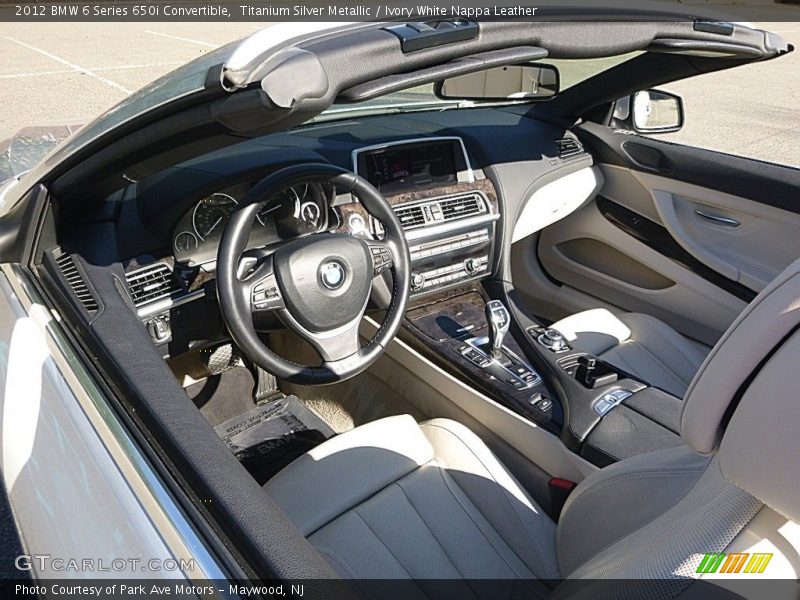 Titanium Silver Metallic / Ivory White Nappa Leather 2012 BMW 6 Series 650i Convertible