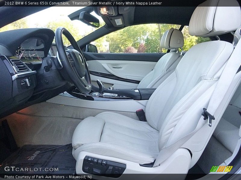 Titanium Silver Metallic / Ivory White Nappa Leather 2012 BMW 6 Series 650i Convertible