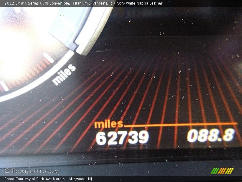 Titanium Silver Metallic / Ivory White Nappa Leather 2012 BMW 6 Series 650i Convertible