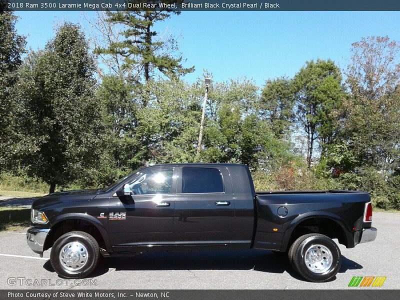 Brilliant Black Crystal Pearl / Black 2018 Ram 3500 Laramie Mega Cab 4x4 Dual Rear Wheel