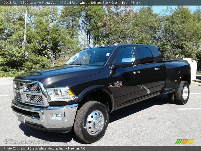 Brilliant Black Crystal Pearl / Black 2018 Ram 3500 Laramie Mega Cab 4x4 Dual Rear Wheel