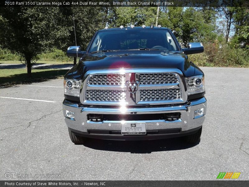 Brilliant Black Crystal Pearl / Black 2018 Ram 3500 Laramie Mega Cab 4x4 Dual Rear Wheel