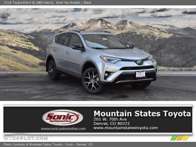 Silver Sky Metallic / Black 2018 Toyota RAV4 SE AWD Hybrid