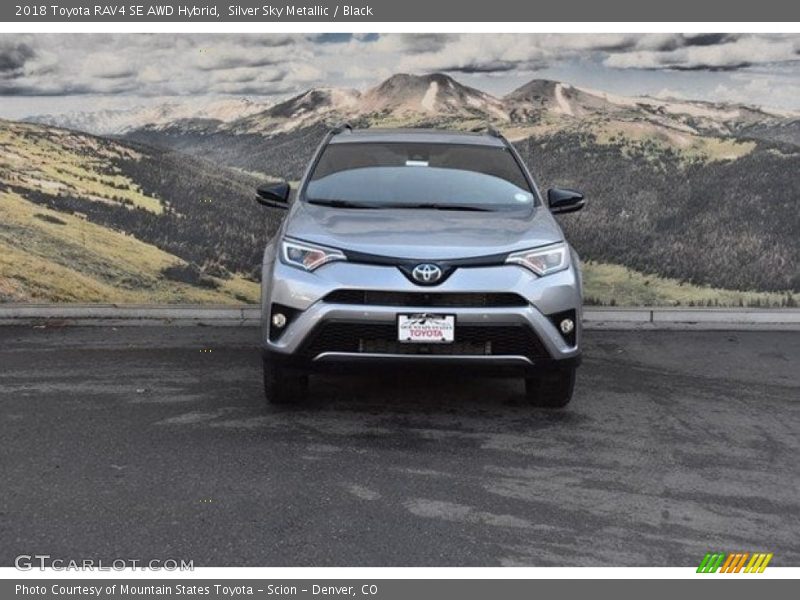 Silver Sky Metallic / Black 2018 Toyota RAV4 SE AWD Hybrid