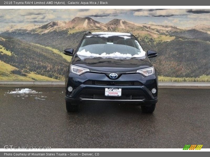 Galactic Aqua Mica / Black 2018 Toyota RAV4 Limited AWD Hybrid