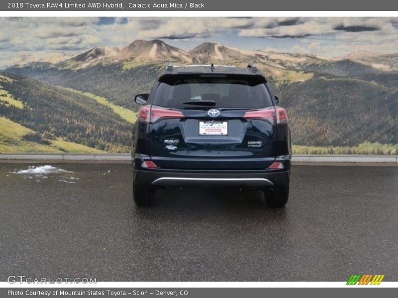 Galactic Aqua Mica / Black 2018 Toyota RAV4 Limited AWD Hybrid
