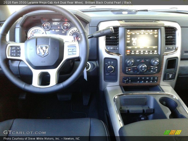 Brilliant Black Crystal Pearl / Black 2018 Ram 3500 Laramie Mega Cab 4x4 Dual Rear Wheel