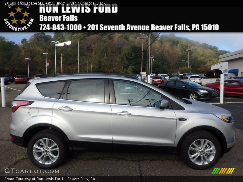 Ingot Silver / Charcoal Black 2018 Ford Escape SEL 4WD