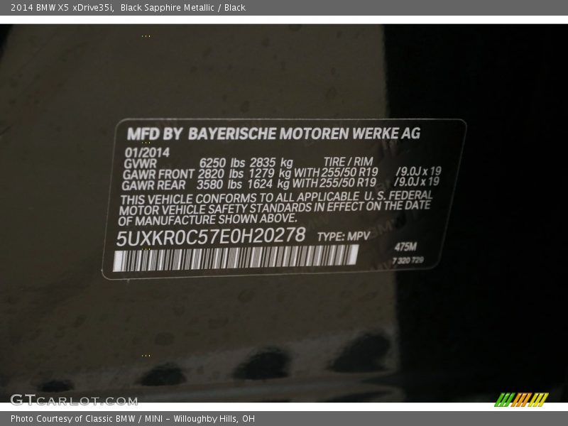 Black Sapphire Metallic / Black 2014 BMW X5 xDrive35i
