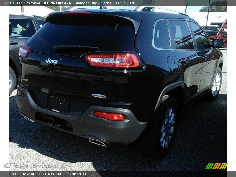 Diamond Black Crystal Pearl / Black 2018 Jeep Cherokee Latitude Plus 4x4