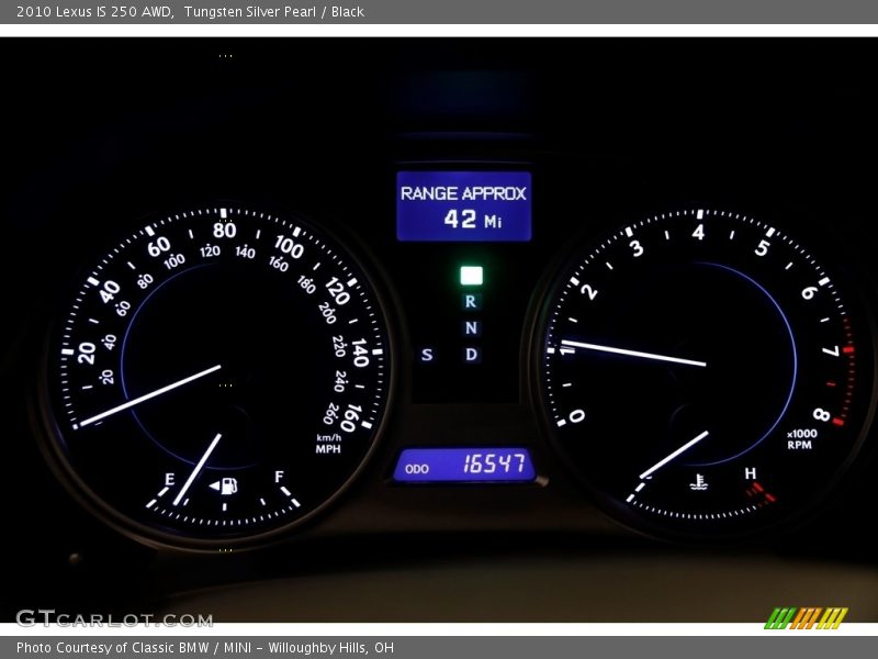 Tungsten Silver Pearl / Black 2010 Lexus IS 250 AWD