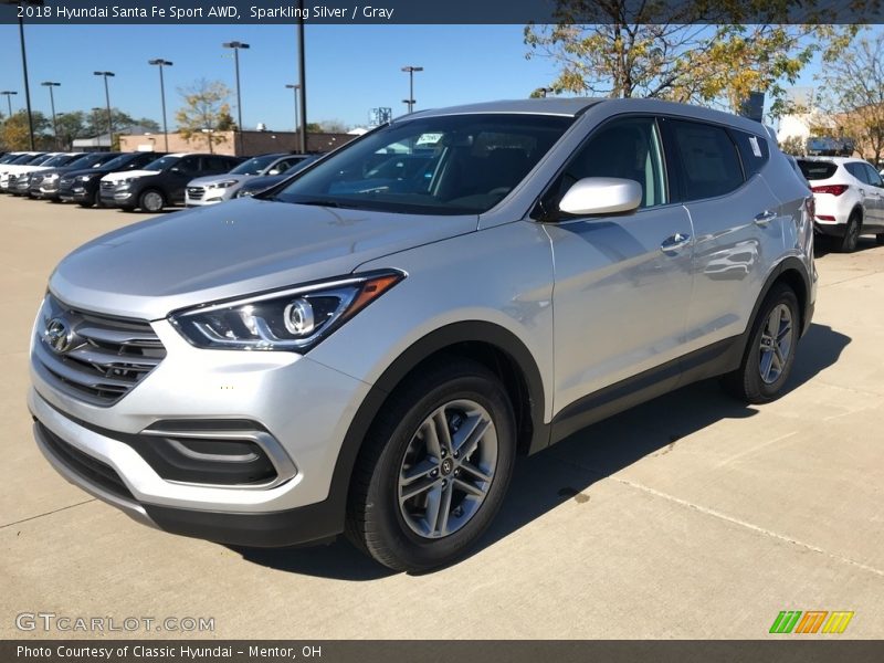 Sparkling Silver / Gray 2018 Hyundai Santa Fe Sport AWD