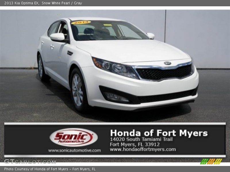 Snow White Pearl / Gray 2013 Kia Optima EX