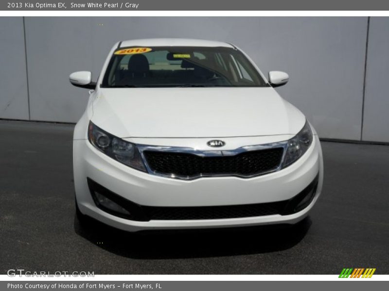 Snow White Pearl / Gray 2013 Kia Optima EX