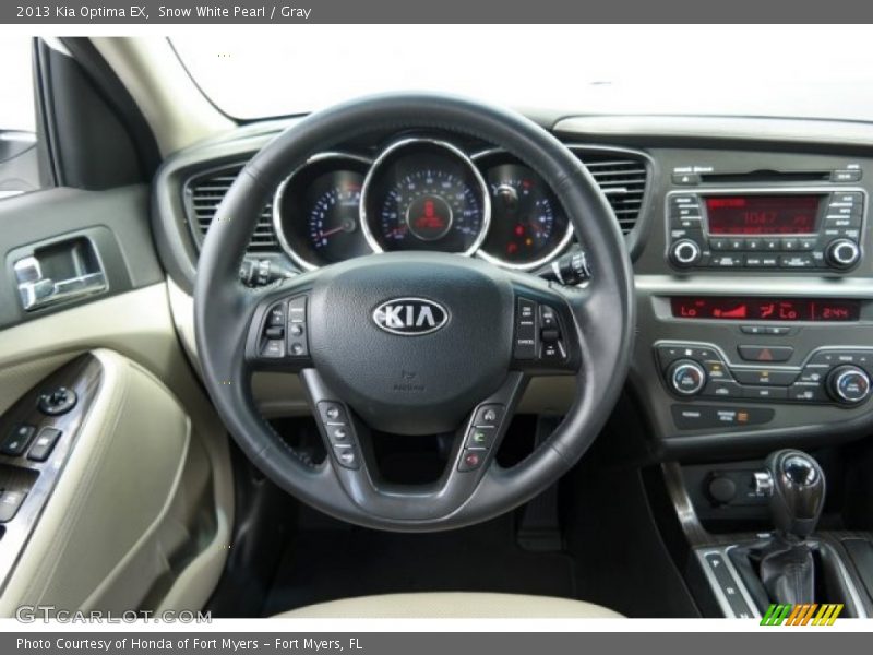 Snow White Pearl / Gray 2013 Kia Optima EX