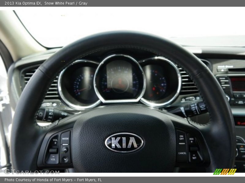 Snow White Pearl / Gray 2013 Kia Optima EX