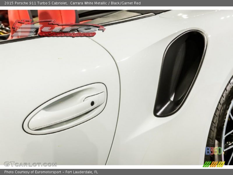 Carrara White Metallic / Black/Garnet Red 2015 Porsche 911 Turbo S Cabriolet