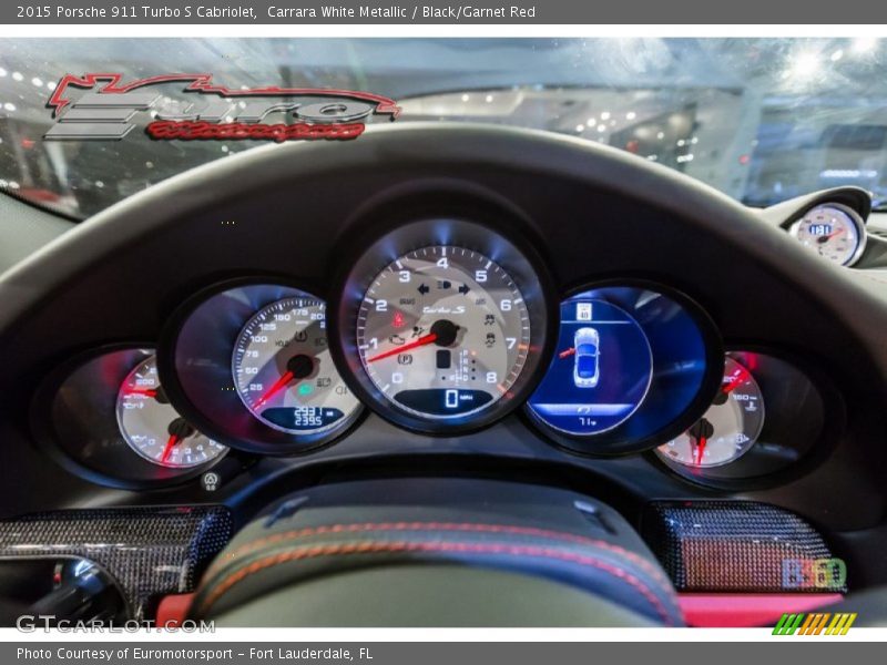 Carrara White Metallic / Black/Garnet Red 2015 Porsche 911 Turbo S Cabriolet