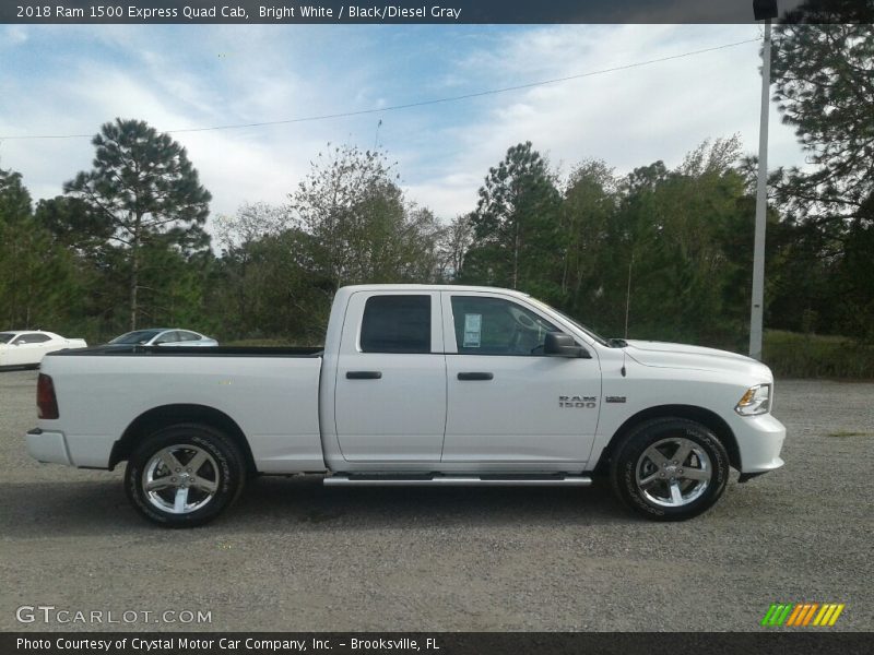 Bright White / Black/Diesel Gray 2018 Ram 1500 Express Quad Cab