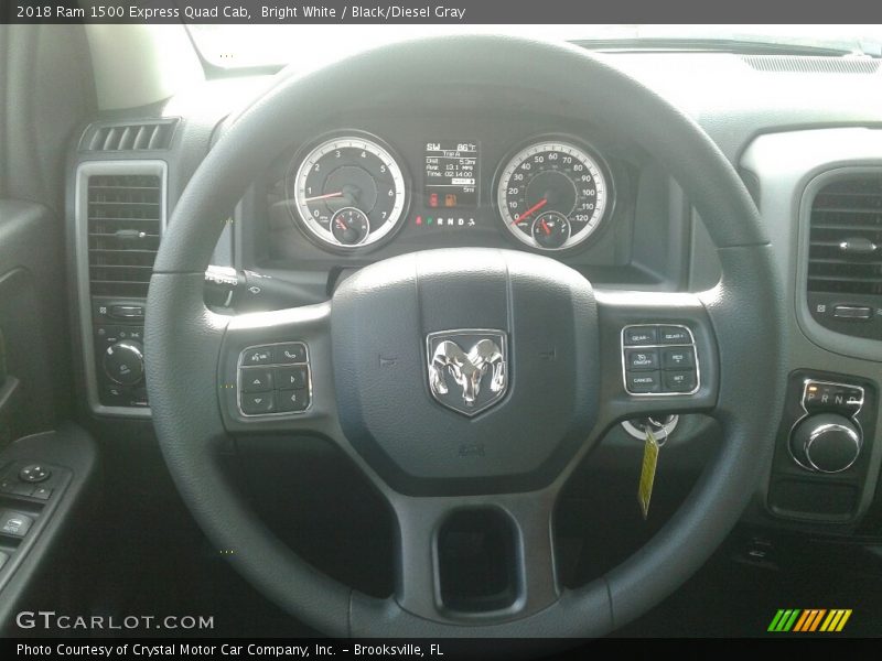 Bright White / Black/Diesel Gray 2018 Ram 1500 Express Quad Cab