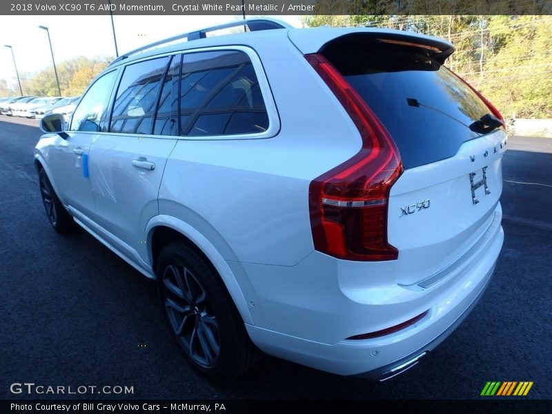 Crystal White Pearl Metallic / Amber 2018 Volvo XC90 T6 AWD Momentum