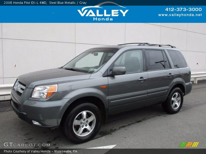 Steel Blue Metallic / Gray 2008 Honda Pilot EX-L 4WD