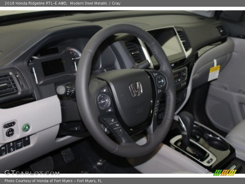 Modern Steel Metallic / Gray 2018 Honda Ridgeline RTL-E AWD