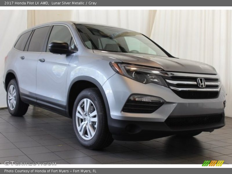 Lunar Silver Metallic / Gray 2017 Honda Pilot LX AWD