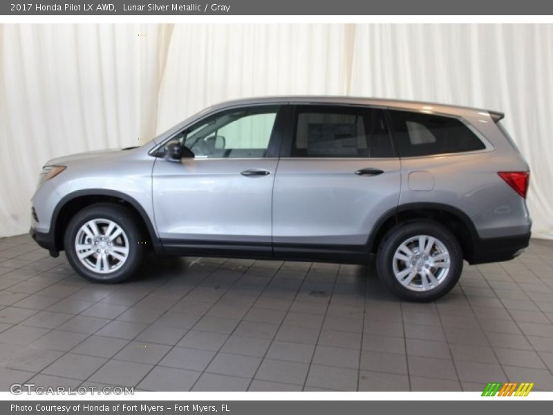 Lunar Silver Metallic / Gray 2017 Honda Pilot LX AWD