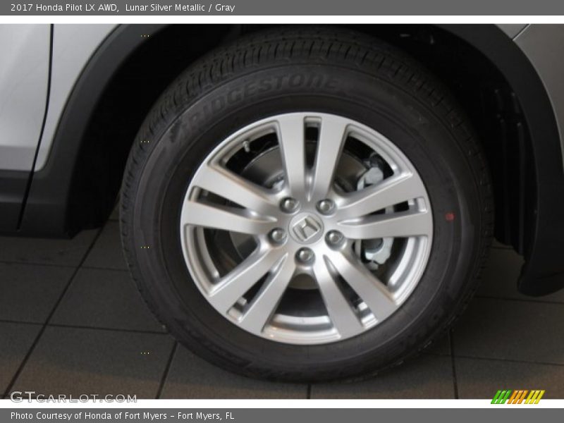 Lunar Silver Metallic / Gray 2017 Honda Pilot LX AWD