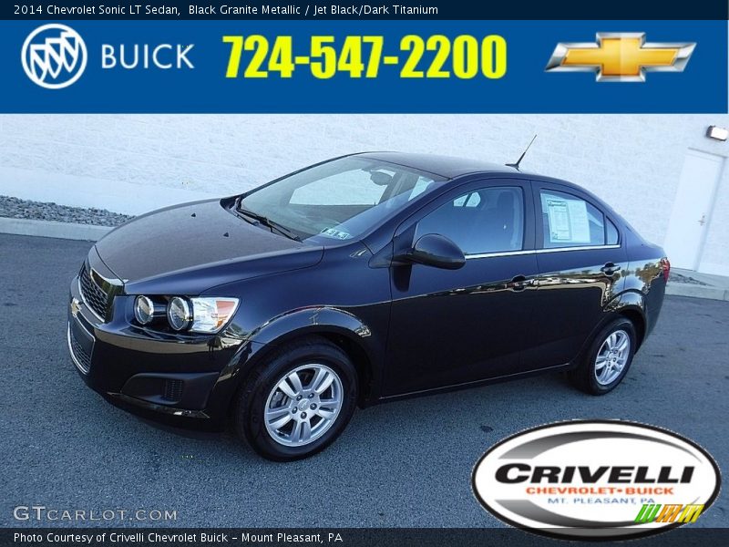 Black Granite Metallic / Jet Black/Dark Titanium 2014 Chevrolet Sonic LT Sedan