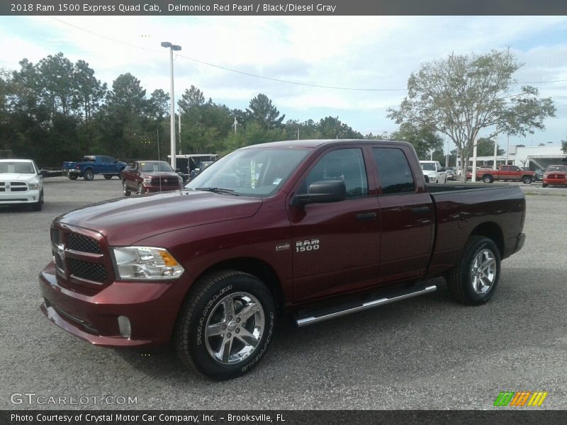 Delmonico Red Pearl / Black/Diesel Gray 2018 Ram 1500 Express Quad Cab
