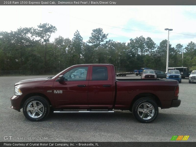 Delmonico Red Pearl / Black/Diesel Gray 2018 Ram 1500 Express Quad Cab