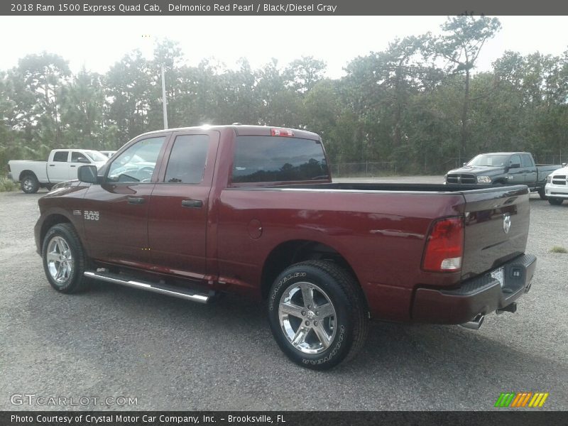 Delmonico Red Pearl / Black/Diesel Gray 2018 Ram 1500 Express Quad Cab