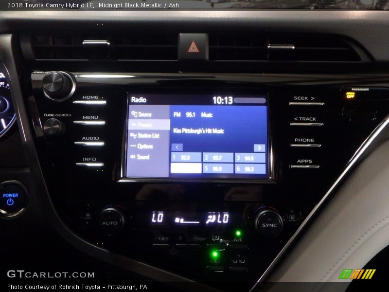 Midnight Black Metallic / Ash 2018 Toyota Camry Hybrid LE