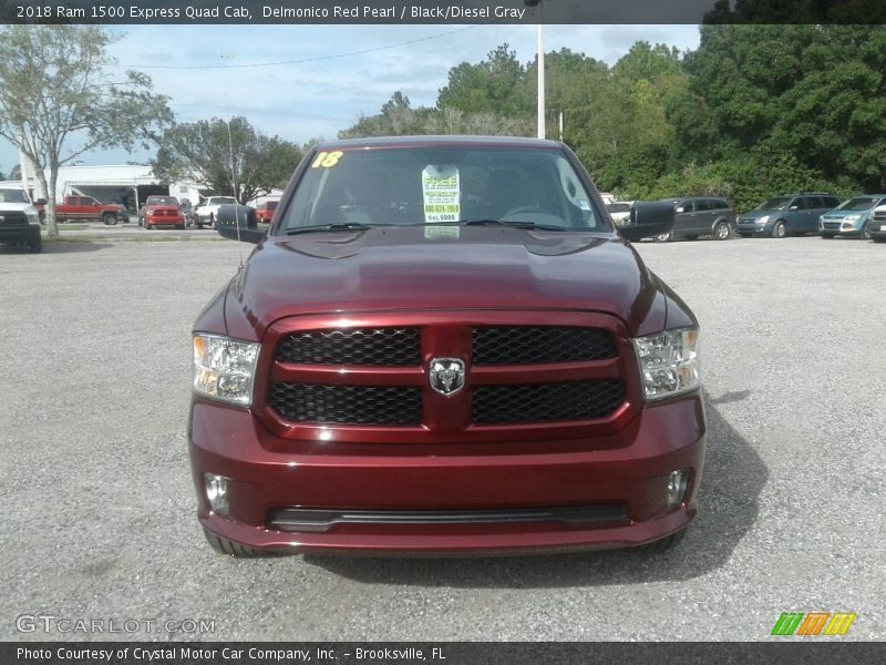 Delmonico Red Pearl / Black/Diesel Gray 2018 Ram 1500 Express Quad Cab