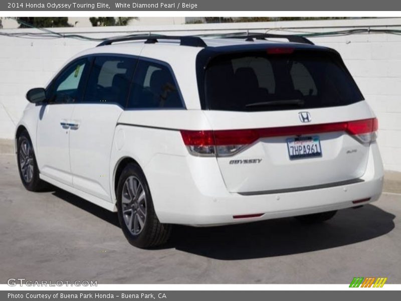 White Diamond Pearl / Beige 2014 Honda Odyssey Touring Elite