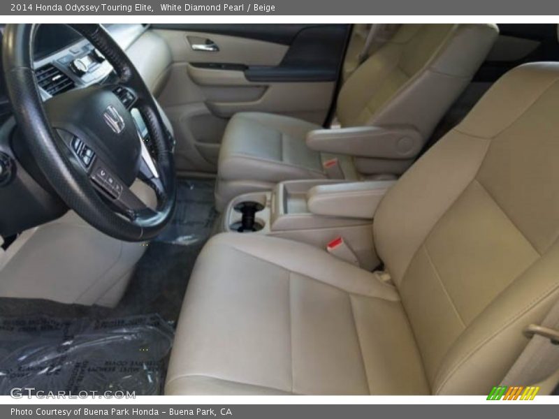 White Diamond Pearl / Beige 2014 Honda Odyssey Touring Elite